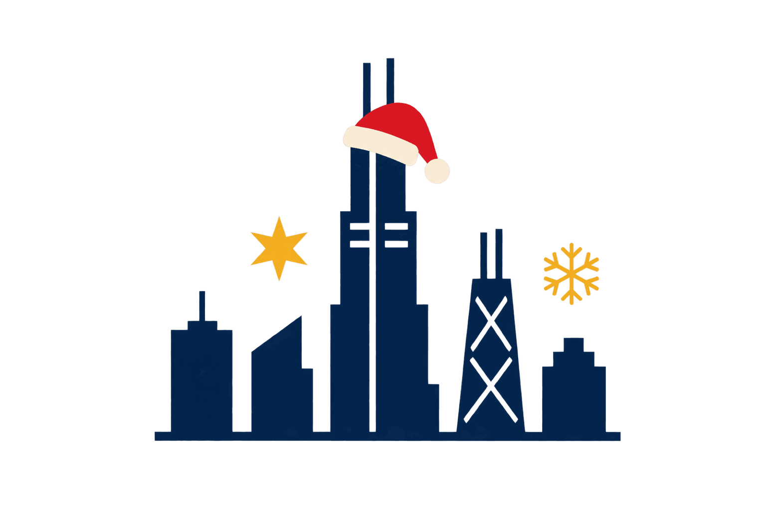 Chicago Santa skyline logo